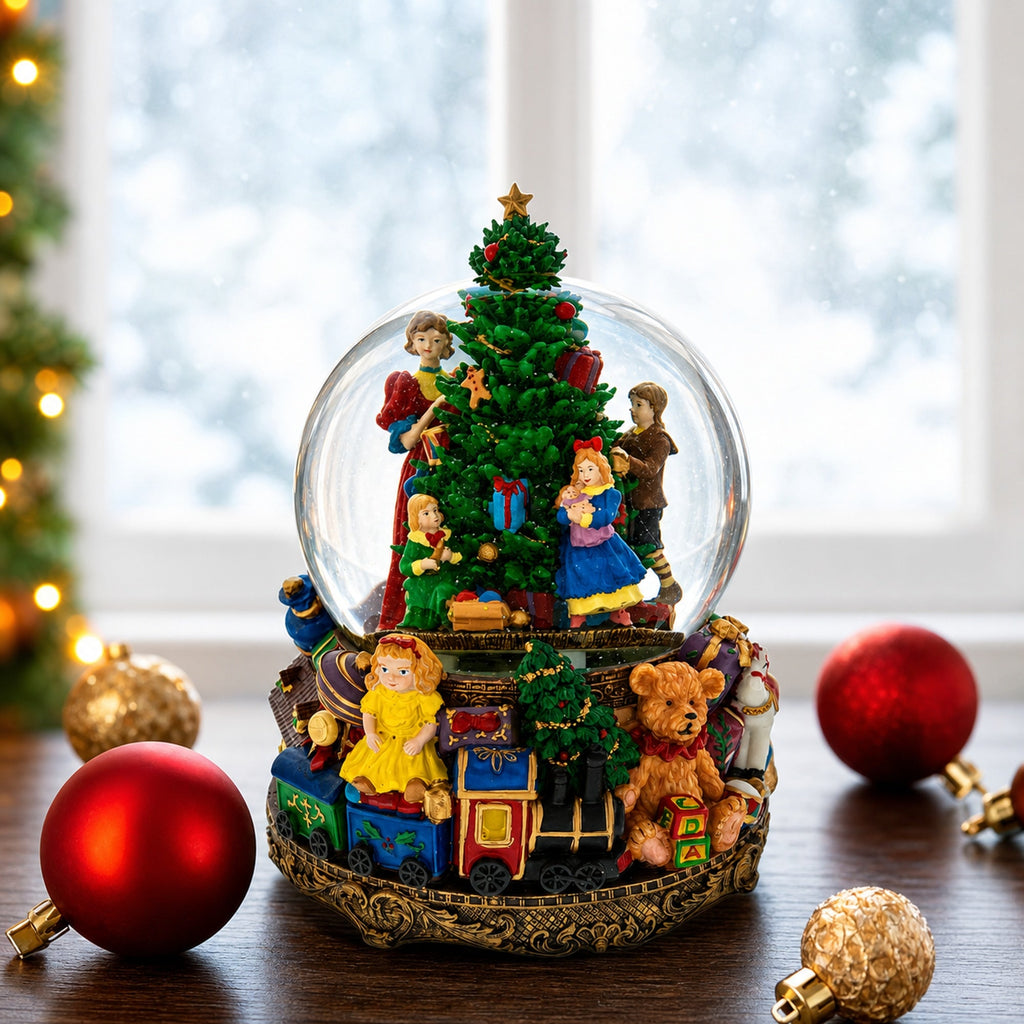 Children Decorating Tree LED Musical Water Snow Globe | Snow Globes > Santa | Wiccan Center