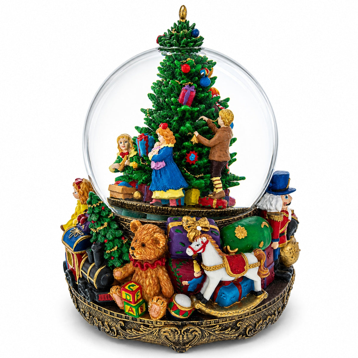 Children Decorating Tree LED Musical Water Snow Globe | Snow Globes > Santa | Wiccan Center