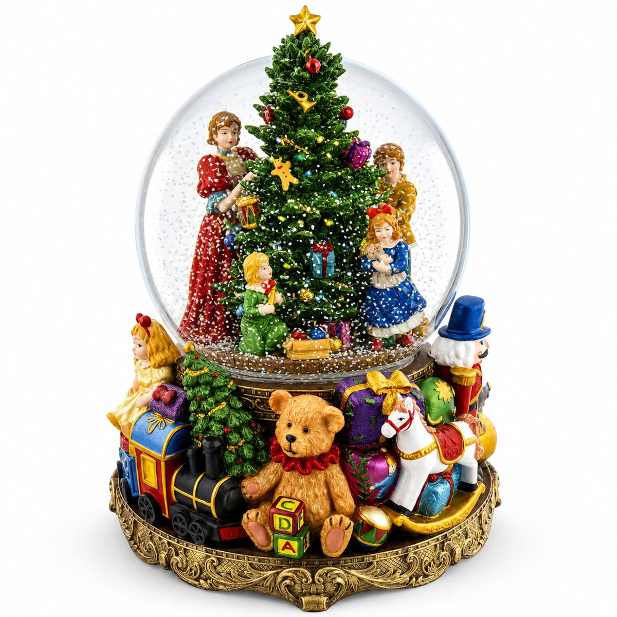 Children Decorating Tree LED Musical Water Snow Globe | Snow Globes > Santa | Wiccan Center