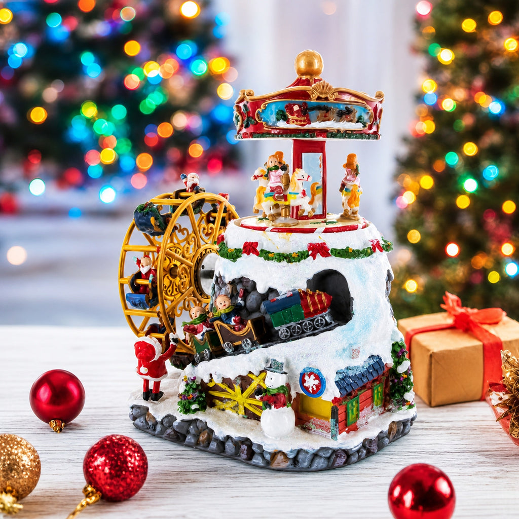 Musical Christmas Figurine with Rotating Motion | Musical Figurines > Carousels | Wiccan Center
