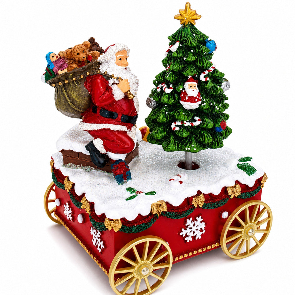 Spinning Christmas Tree Musical Box on Wheels | Musical Figurines > Santa | Wiccan Center