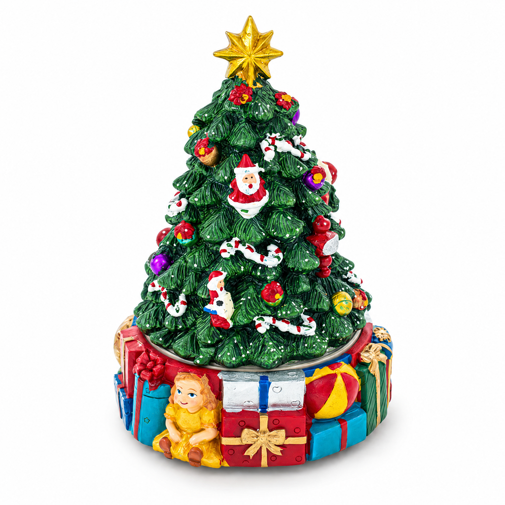 Animated Musical Christmas Tree Figurine - Rotating Deck the Halls Music Box | Musical Figurines > Christmas Trees | Wiccan Center