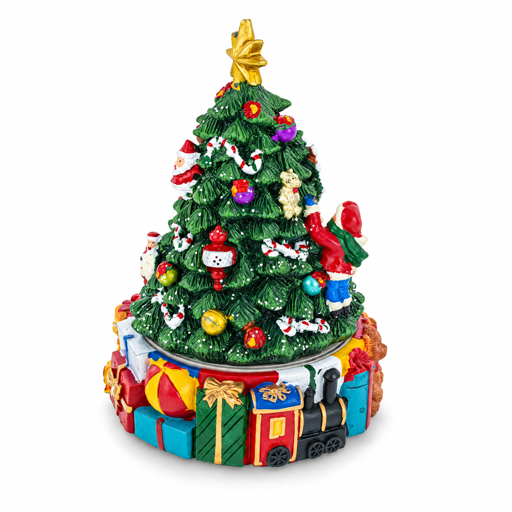 Animated Musical Christmas Tree Figurine - Rotating Deck the Halls Music Box | Musical Figurines > Christmas Trees | Wiccan Center