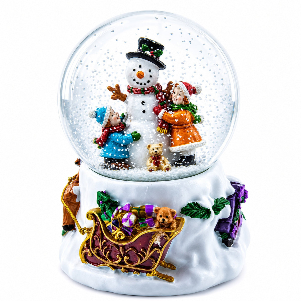 Snowman Embrace Musical Water Snow Globe | Musical Figurines > Snowmen | Wiccan Center