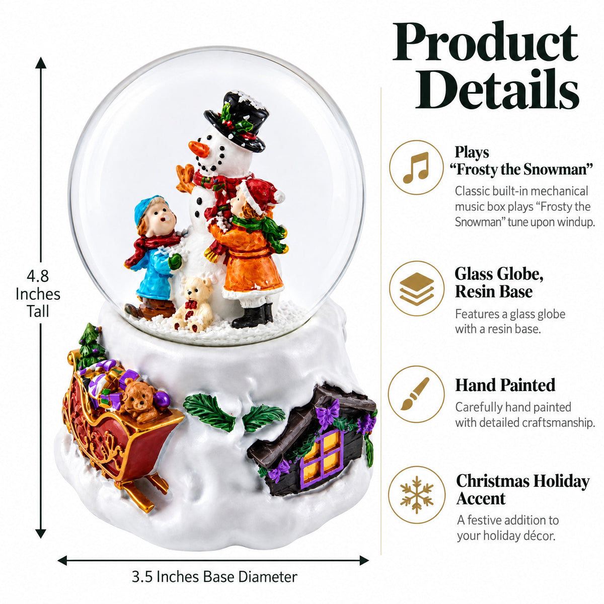 Snowman Embrace Musical Water Snow Globe | Musical Figurines > Snowmen | Wiccan Center