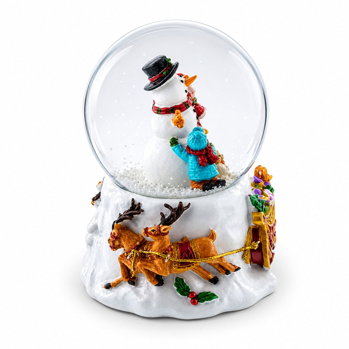 Snowman Embrace Musical Water Snow Globe | Musical Figurines > Snowmen | Wiccan Center