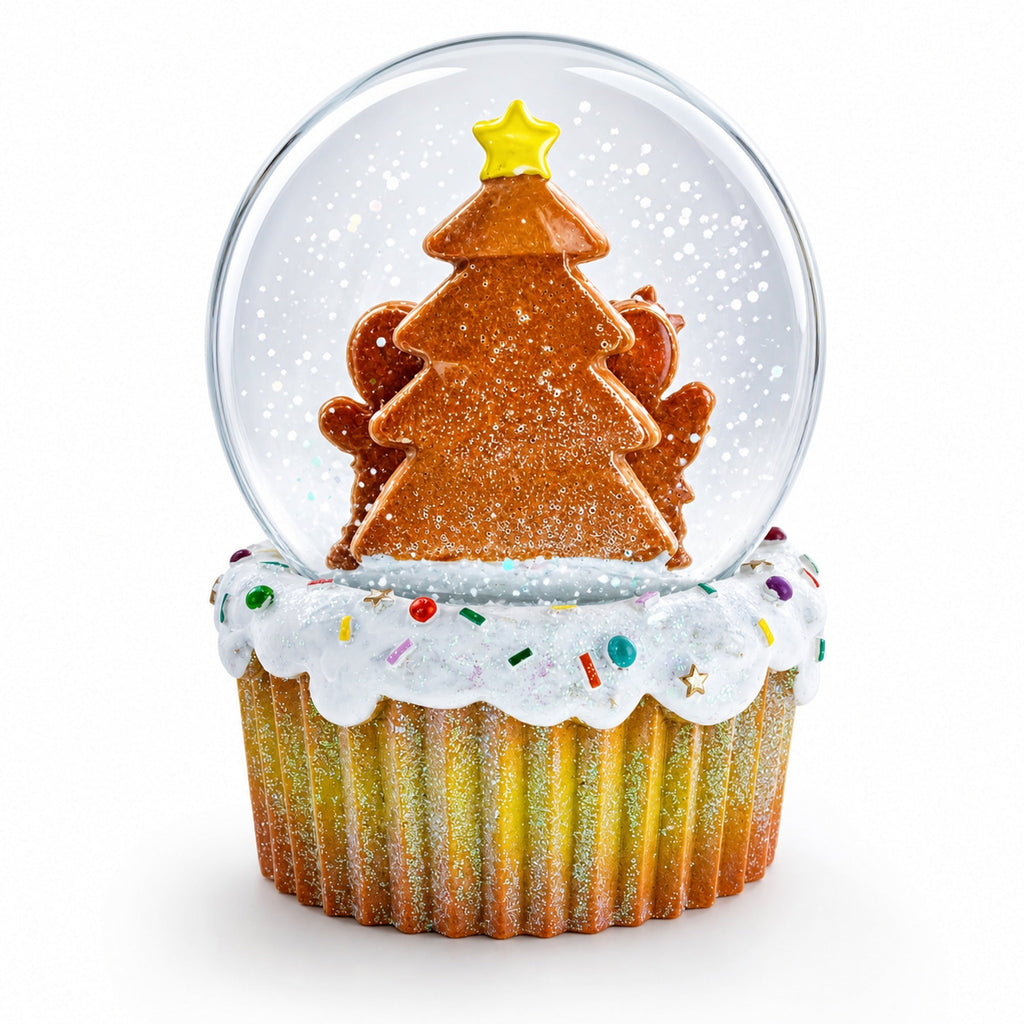 Gingerbread Family and Cupcake Musical Christmas Water Globe | Snow Globes > Fairy Tales | Wiccan Center