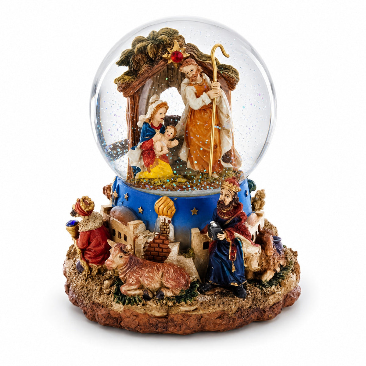 Regal Gift Bearers Nativity Scene Musical Water Snow Globe | Snow Globes > Religious > Nativity | Wiccan Center