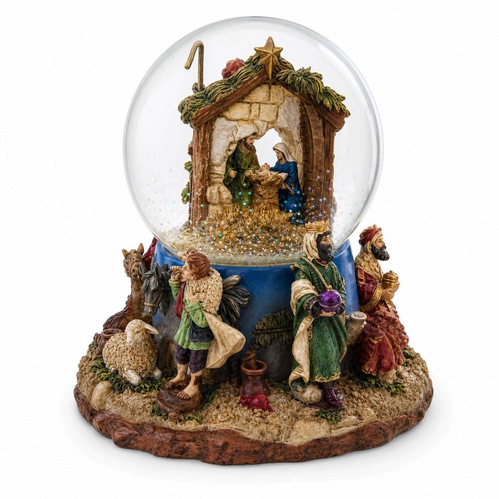 Regal Gift Bearers Nativity Scene Musical Water Snow Globe | Snow Globes > Religious > Nativity | Wiccan Center