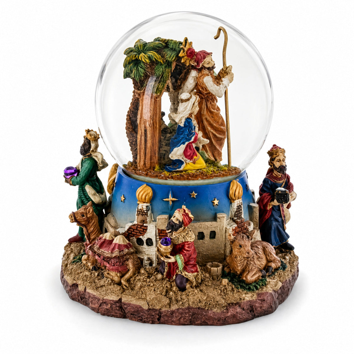 Regal Gift Bearers Nativity Scene Musical Water Snow Globe | Snow Globes > Religious > Nativity | Wiccan Center
