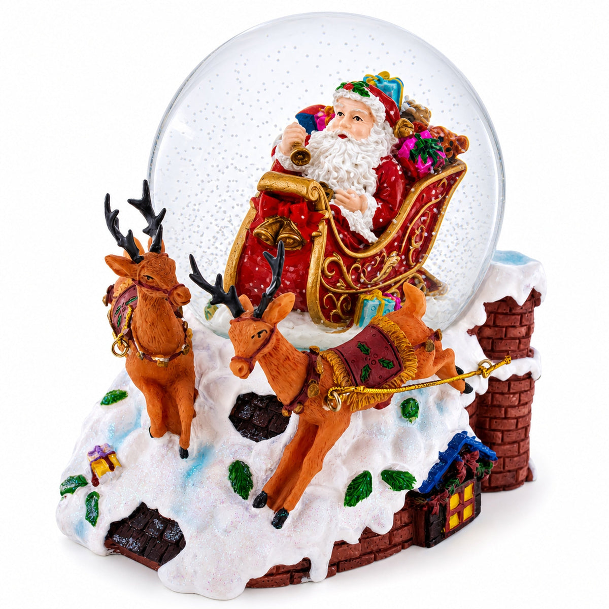 Santa Delivering Gifts Musical Christmas Water Snow Globe | Snow Globes > Santa | Wiccan Center
