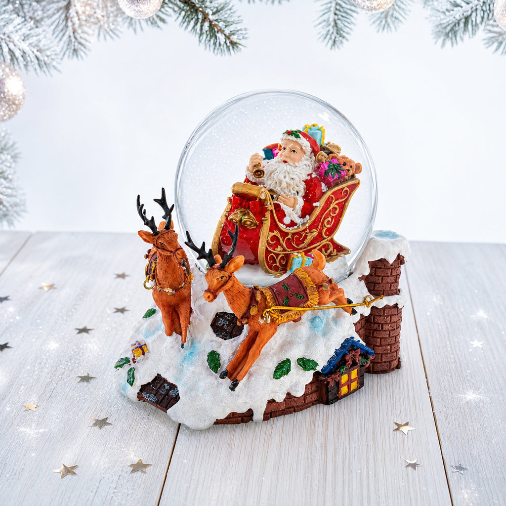 Santa Delivering Gifts Musical Christmas Water Snow Globe | Snow Globes > Santa | Wiccan Center