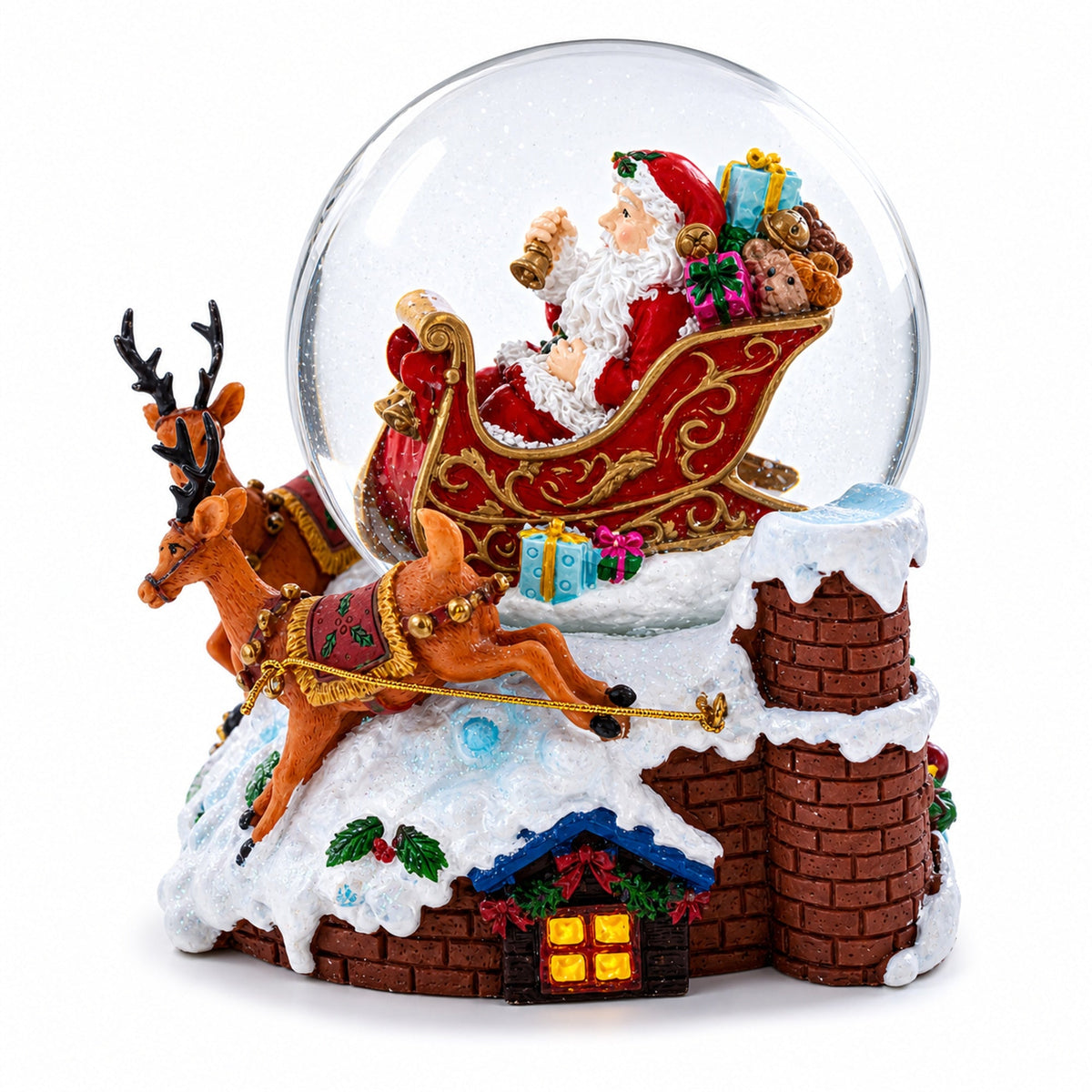 Santa Delivering Gifts Musical Christmas Water Snow Globe | Snow Globes > Santa | Wiccan Center