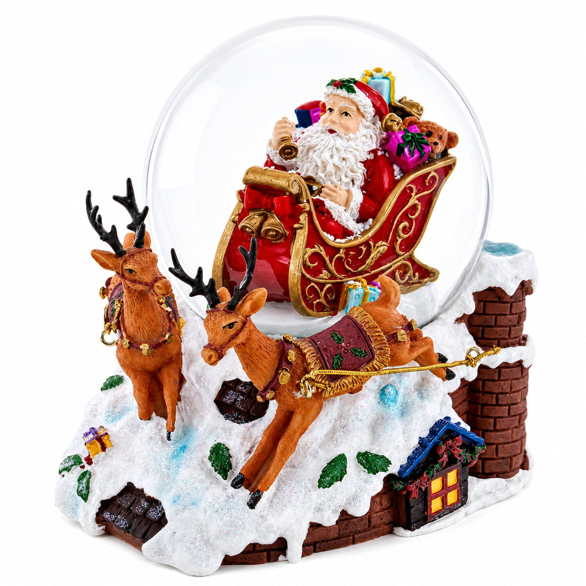 Santa Delivering Gifts Musical Christmas Water Snow Globe | Snow Globes > Santa | Wiccan Center