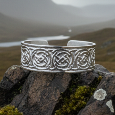 Celtic Knot Pewter Cuff Bracelet - Handmade in Scotland | Cuff Bracelet | Wiccan Center