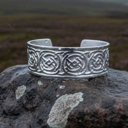 Celtic Knot Pewter Cuff Bracelet - Handmade in Scotland | Cuff Bracelet | Wiccan Center