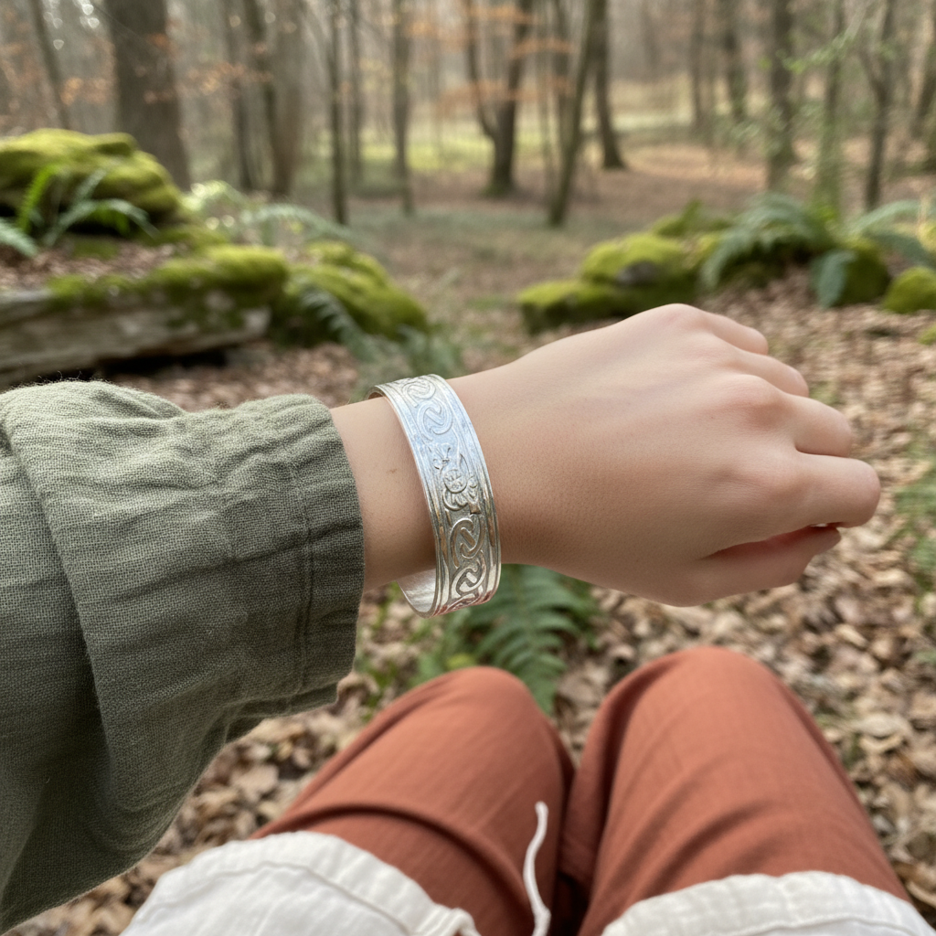 Thistle Pewter Cuff Bracelet - Handmade in Scotland | Cuff Bracelet | Wiccan Center