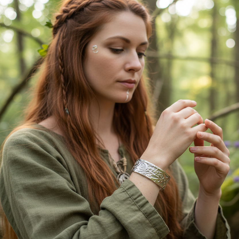 Celtic Mackintosh Flower Cuff Bracelet - Handmade in Scotland | Cuff Bracelet | Wiccan Center