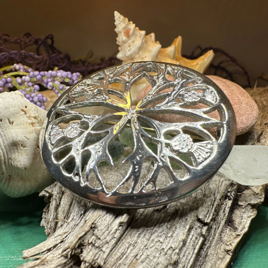 Scottish Thistle Pewter Brooch - Handmade in Scotland | Brooch | Wiccan Center