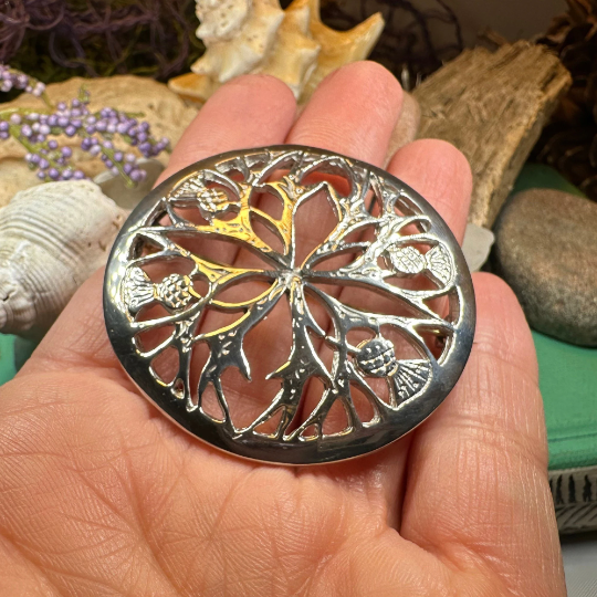 Scottish Thistle Pewter Brooch - Handmade in Scotland | Brooch | Wiccan Center