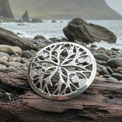 Scottish Thistle Pewter Brooch - Handmade in Scotland | Brooch | Wiccan Center