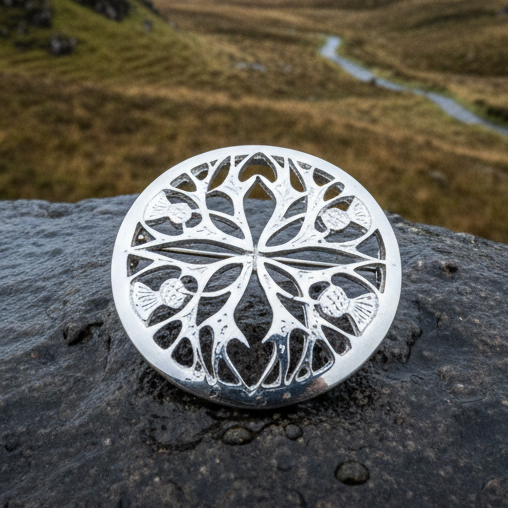 Scottish Thistle Pewter Brooch - Handmade in Scotland | Brooch | Wiccan Center