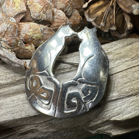 Celtic Cats Brooch - Handmade in Scotland | Brooch | Wiccan Center