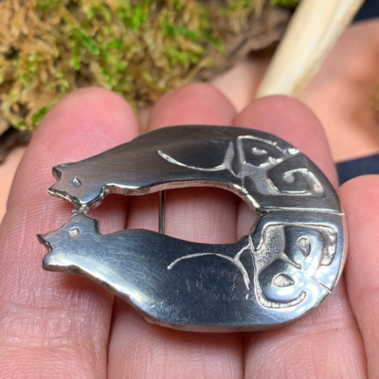 Celtic Cats Brooch - Handmade in Scotland | Brooch | Wiccan Center