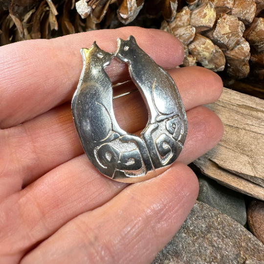Celtic Cats Brooch - Handmade in Scotland | Brooch | Wiccan Center