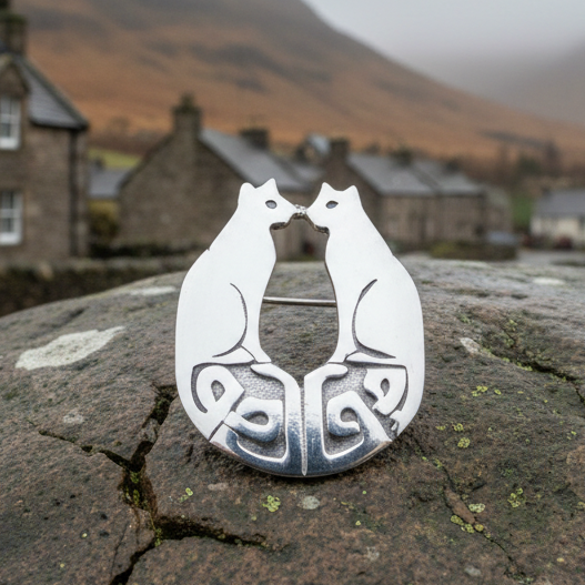 Celtic Cats Brooch - Handmade in Scotland | Brooch | Wiccan Center