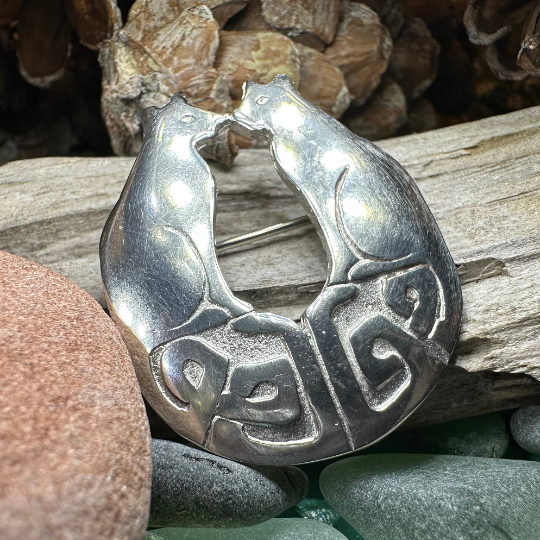 Celtic Cats Brooch - Handmade in Scotland | Brooch | Wiccan Center