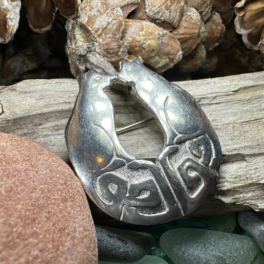 Celtic Cats Brooch - Handmade in Scotland | Brooch | Wiccan Center