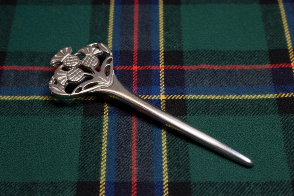 Euan Thistle Sprig Kilt Pin - Handmade in Scotland