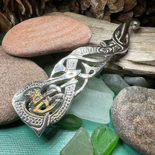 Celtic Dragon Kilt Pin - Handmade in Scotland | Brooch | Wiccan Center
