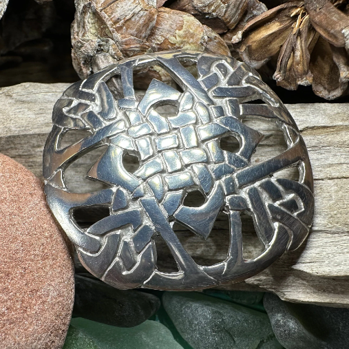 Pewter Celtic Cross Brooch - Handmade in Scotland | Brooch | Wiccan Center