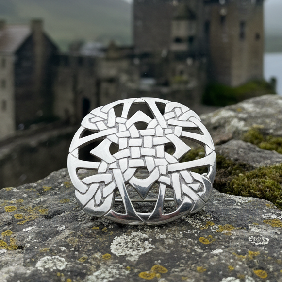 Pewter Celtic Cross Brooch - Handmade in Scotland | Brooch | Wiccan Center