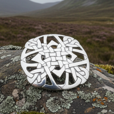 Pewter Celtic Cross Brooch - Handmade in Scotland | Brooch | Wiccan Center