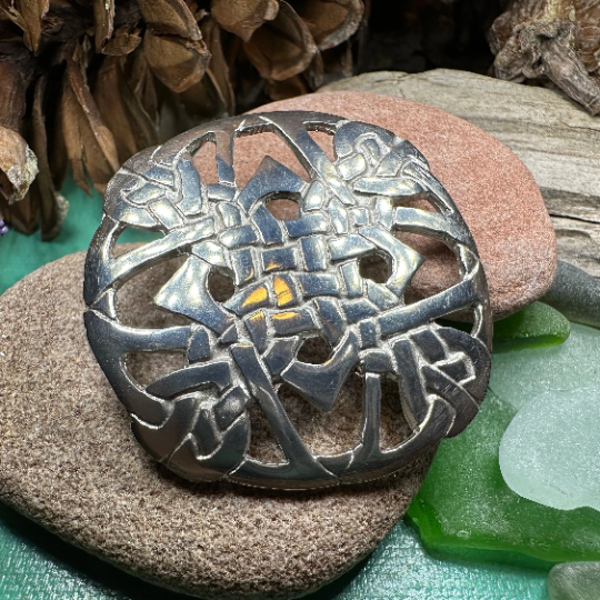Pewter Celtic Cross Brooch - Handmade in Scotland | Brooch | Wiccan Center