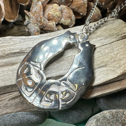 Celtic Cats Necklace - Handmade in Scotland