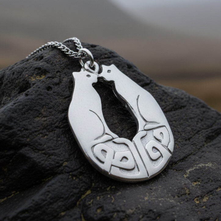 Celtic Cats Necklace - Handmade in Scotland