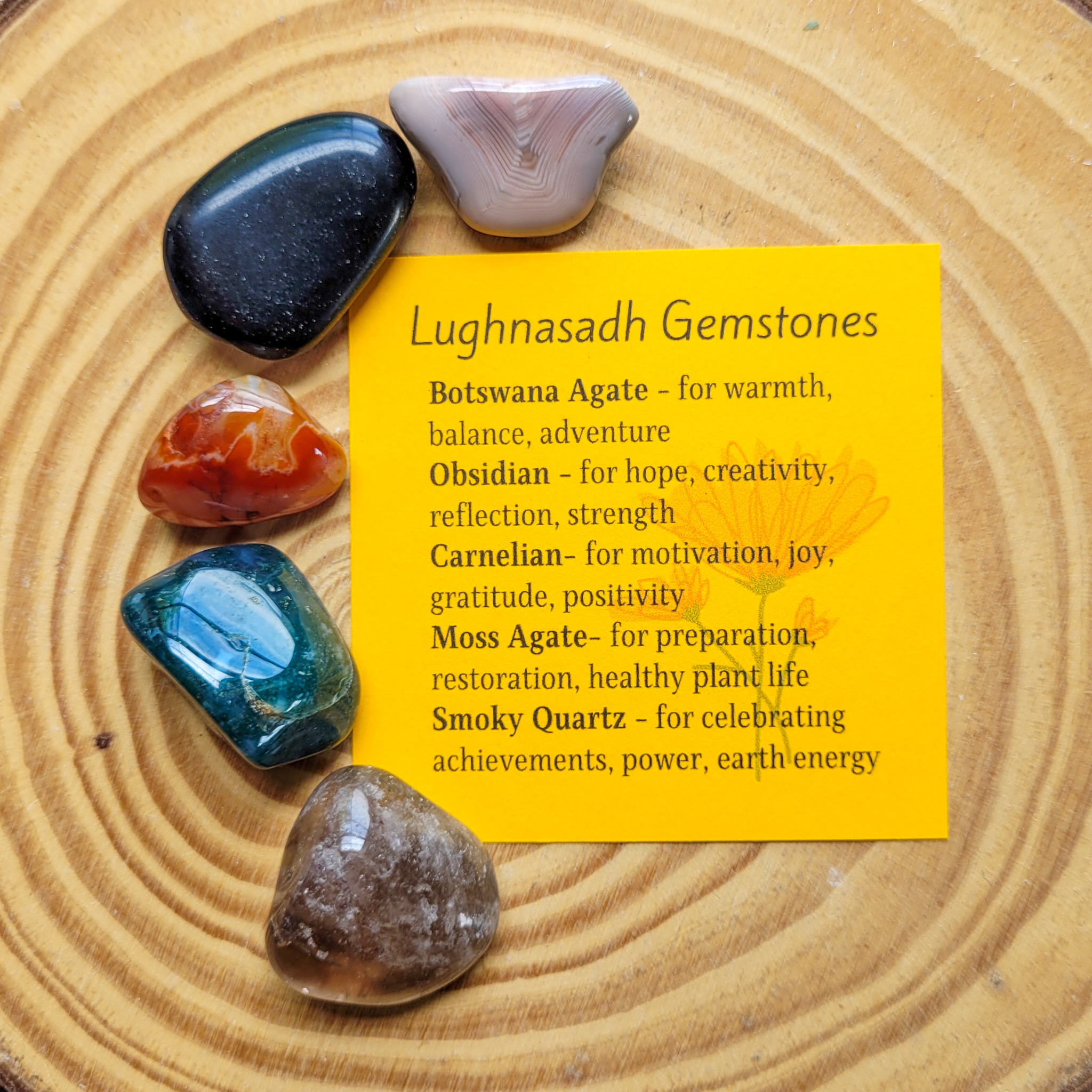 Lughnasadh Gemstone Set - Crystals for Lammas