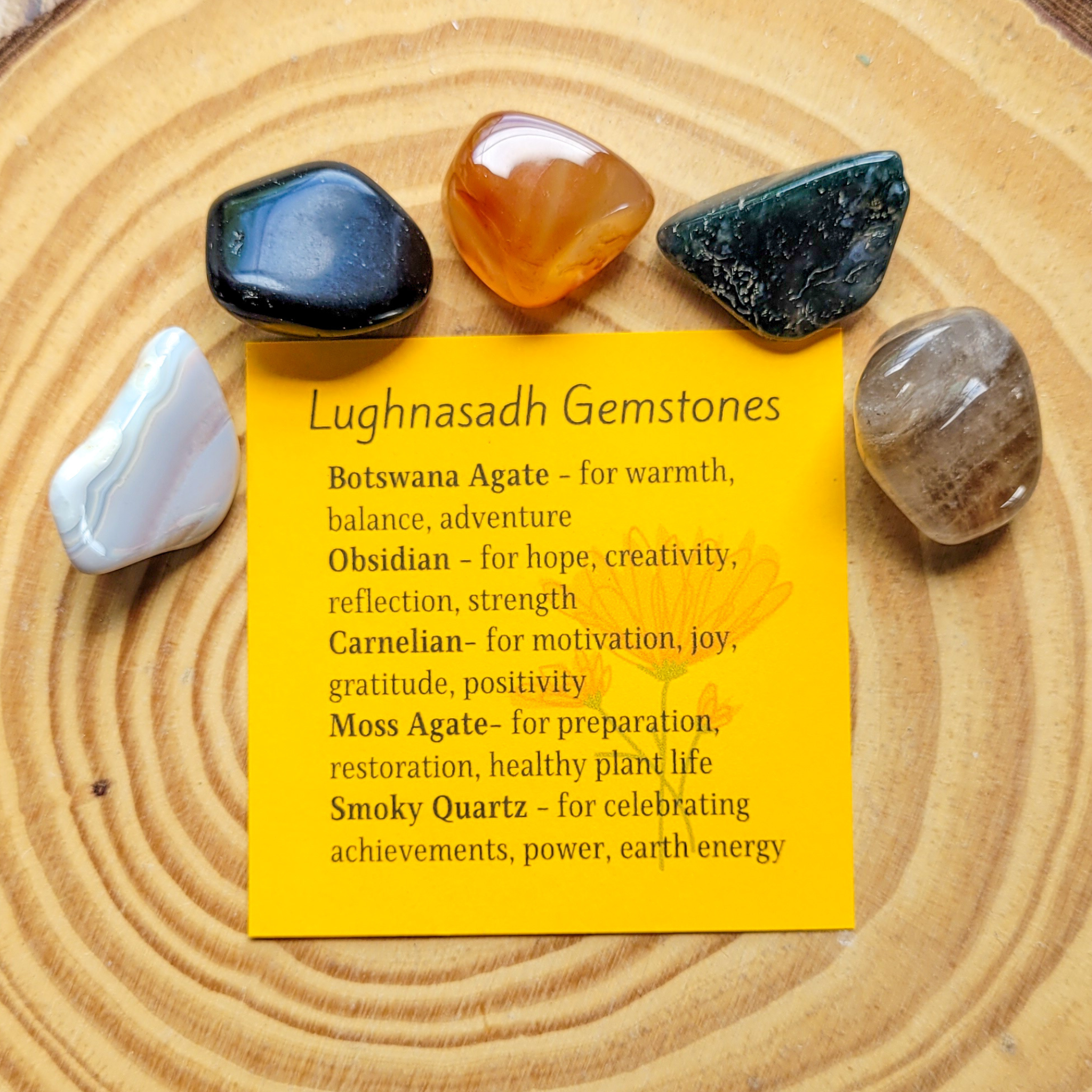 Lughnasadh Gemstone Set - Crystals for Lammas
