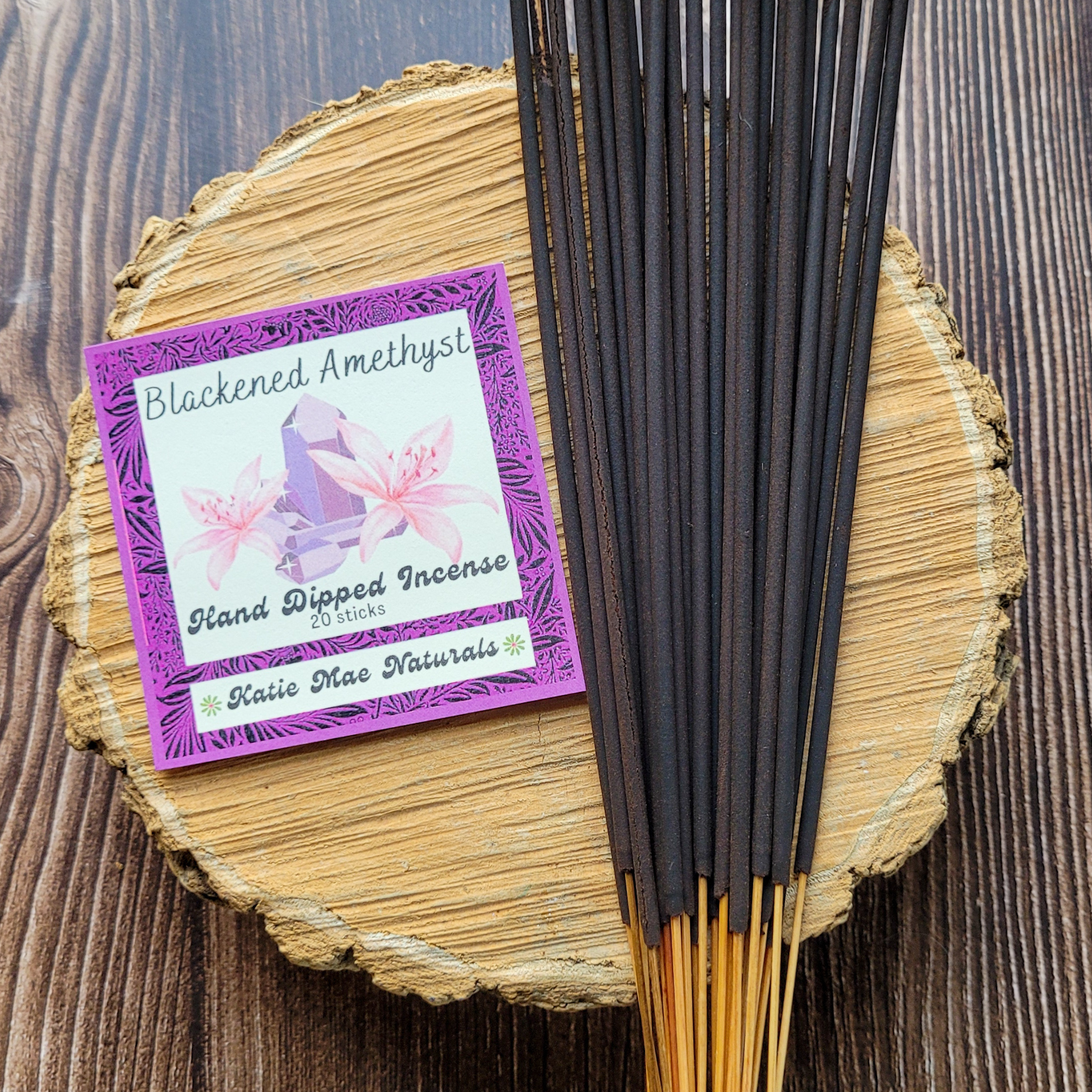Blackened Amethyst Incense Sticks – Hand Dipped Floral & Sensual Incense