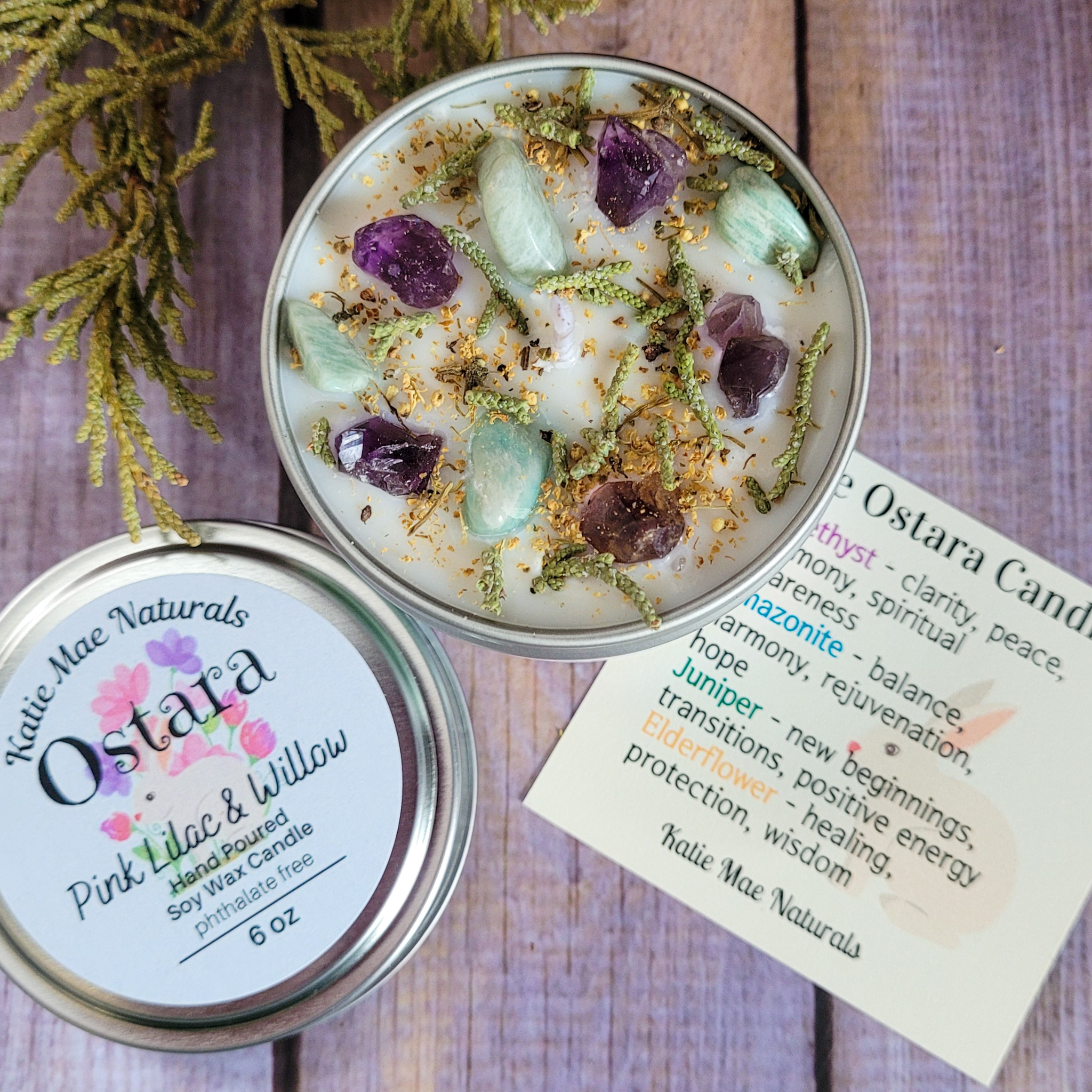 The Ostara Spring Equinox Candle (Pink Lilac and Willow) - 6 oz