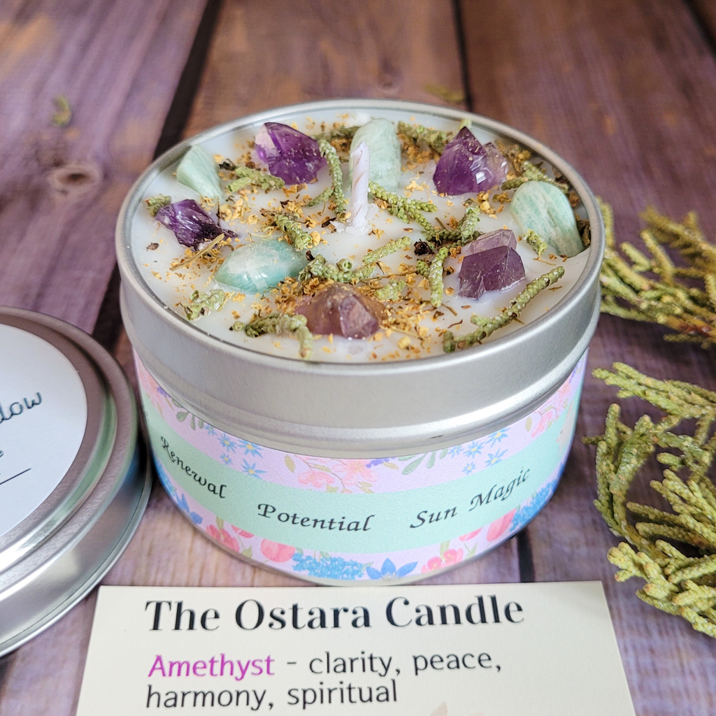 The Ostara Spring Equinox Candle (Pink Lilac and Willow) - 6 oz