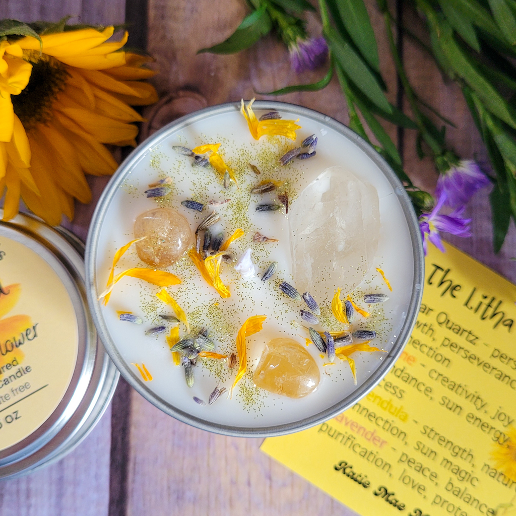 Litha Summer Solstice Candle (Butterfly Flower) - 6 oz