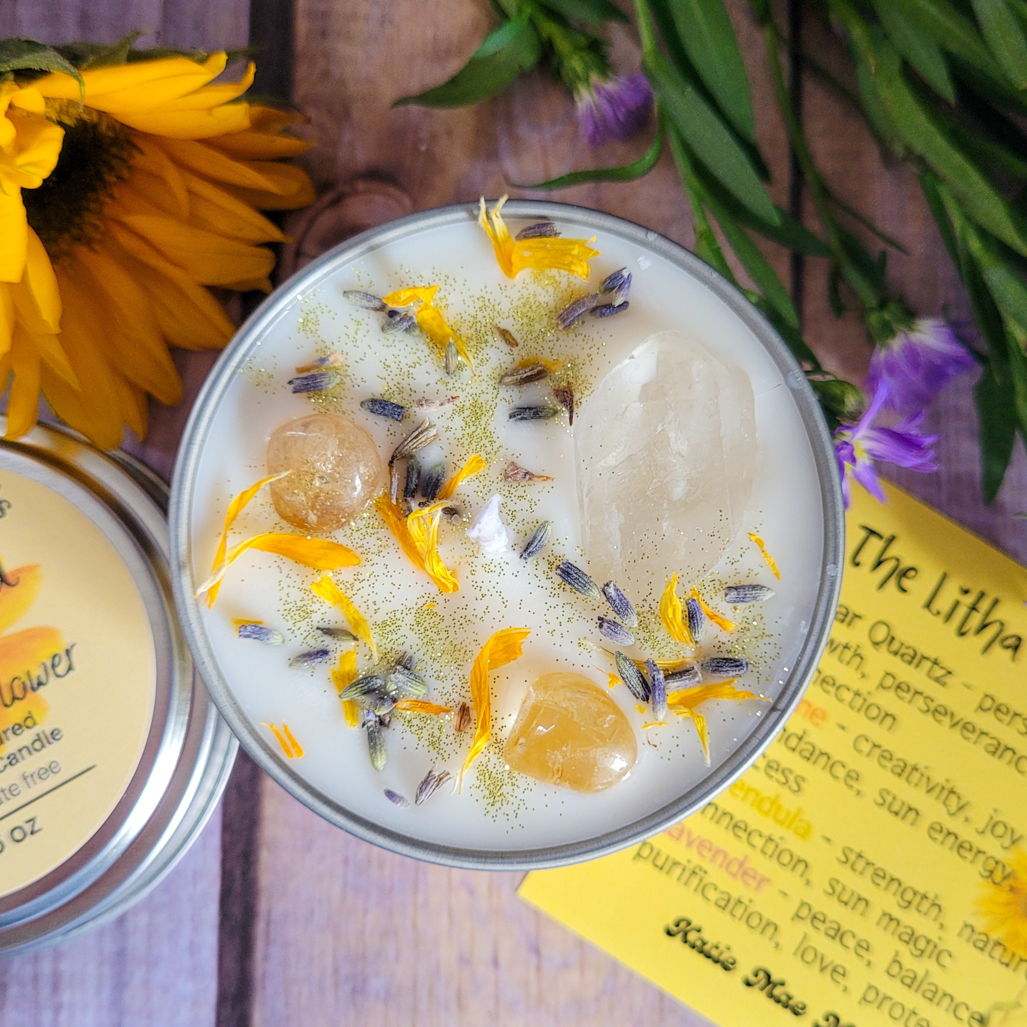 Litha Summer Solstice Candle (Butterfly Flower) - 6 oz