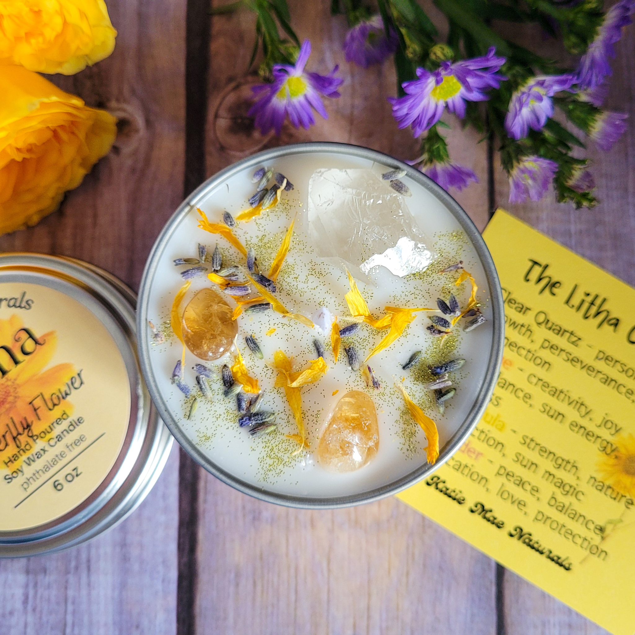 Litha Summer Solstice Candle (Butterfly Flower) - 6 oz
