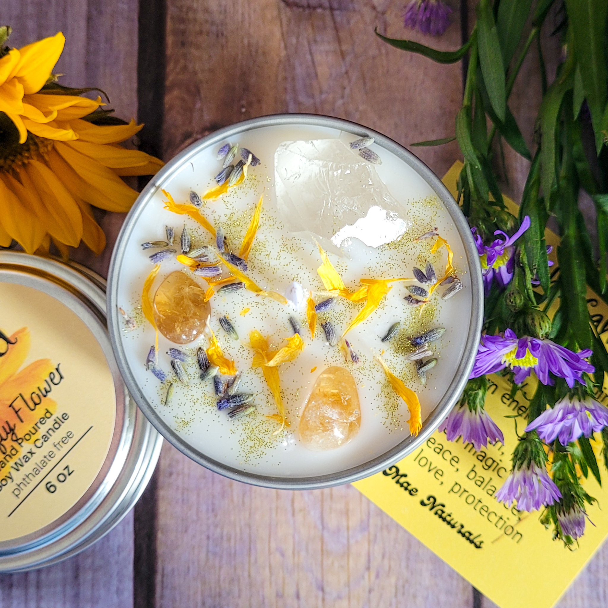 Litha Summer Solstice Candle (Butterfly Flower) - 6 oz