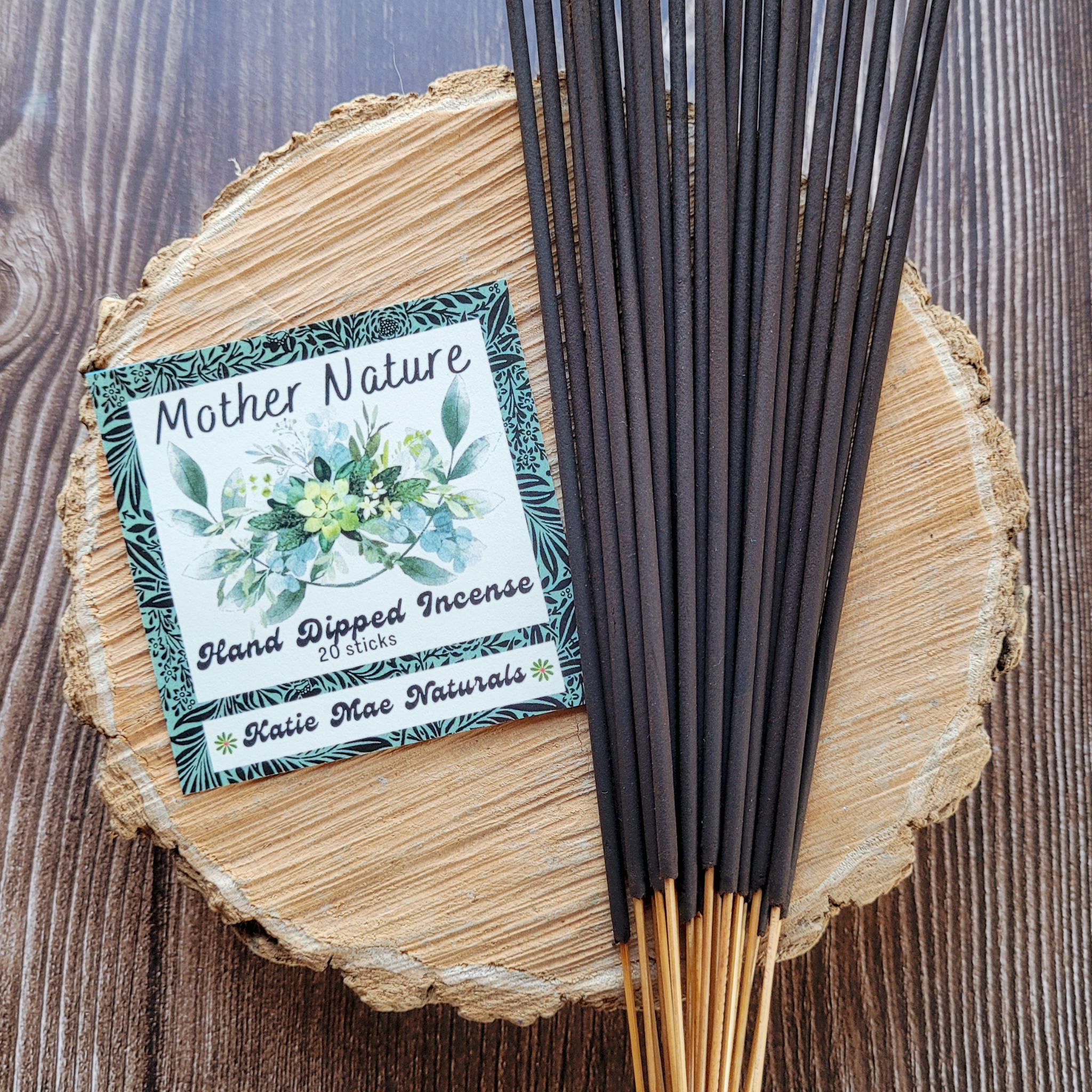 Mother Nature Incense Sticks – Hand Dipped Green & Floral Earthy Incense